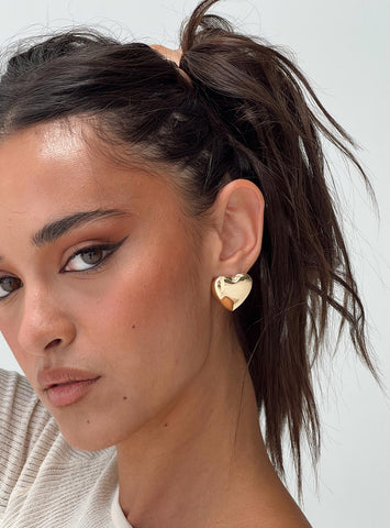 Shop Princess Polly Lower Impact Leyna Earrings In Gold