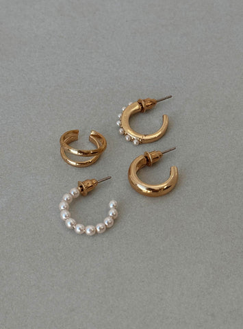 Shop Princess Polly Lower Impact Aquaria Earring Pack Gold
