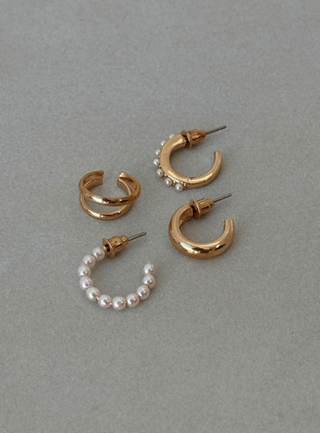 Princess Polly Lower Impact Aquaria Earring Pack Gold