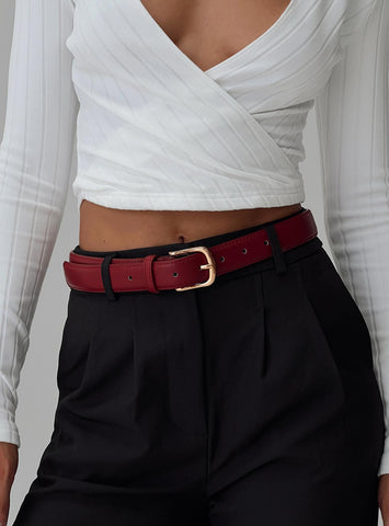 Shop Princess Polly Lower Impact Get Together Belt In Red