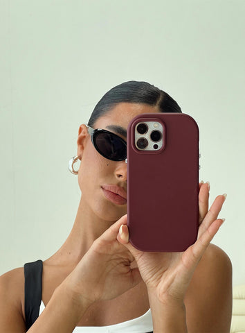 Shop Princess Polly Emorie Iphone Case In Burgundy