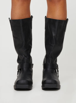 Sawyer Knee High Boots Black