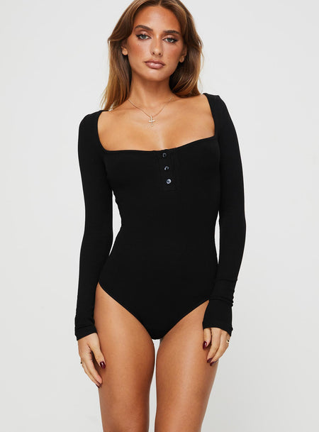 Lukea Long Sleeve Bodysuit Black