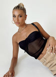 Strapless top Sheer mesh material Adjustable tie ruching at bust
