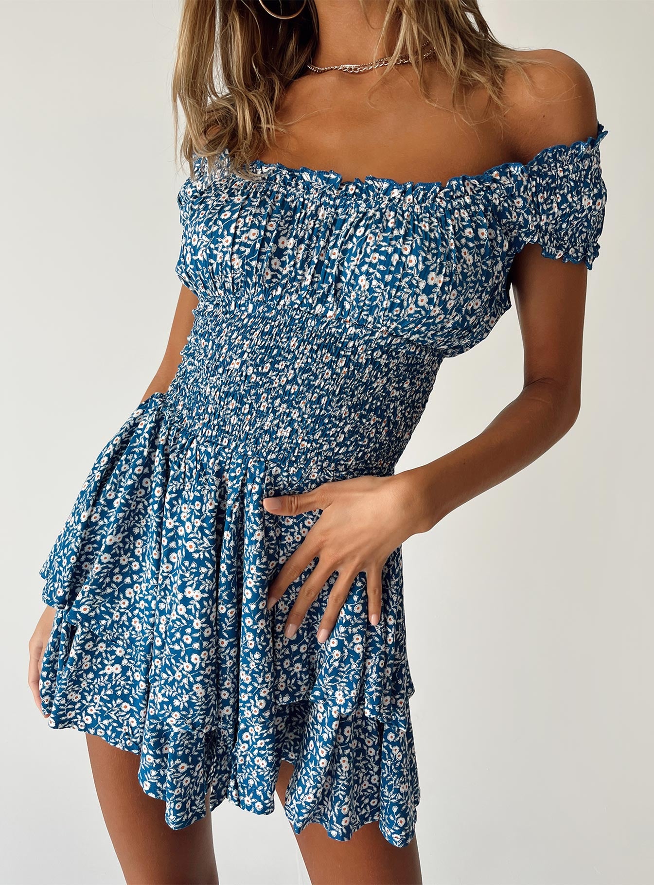 The Love Galore Romper Blue Floral