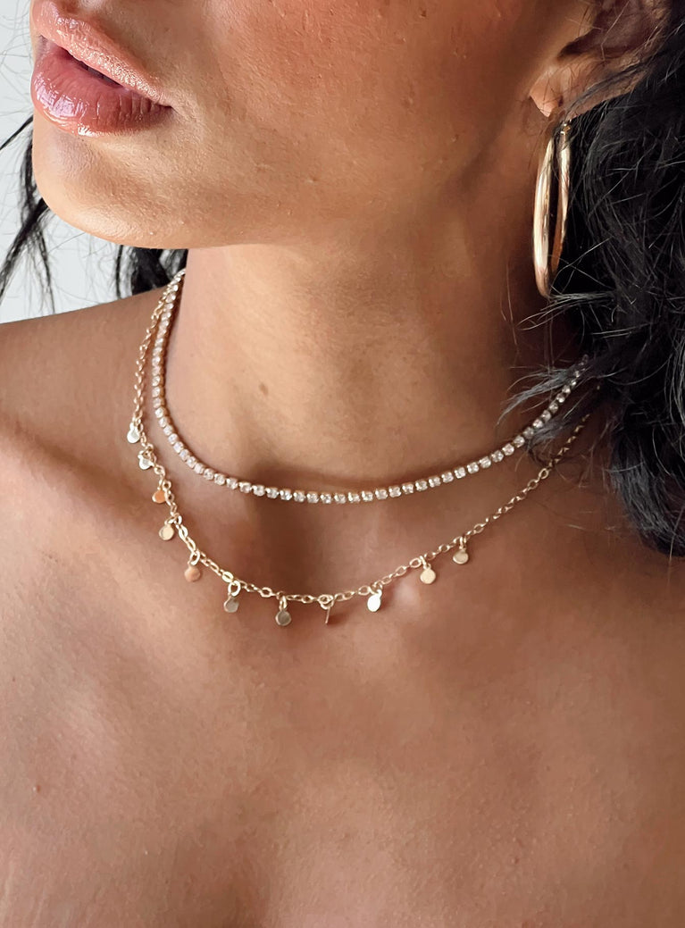 Lachman Layered Necklace Gold / Clear