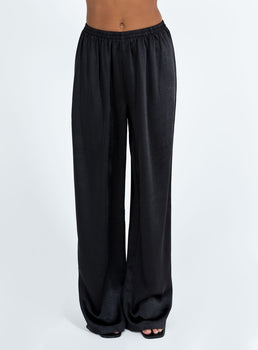 Zenia Linen Blend Pants Black