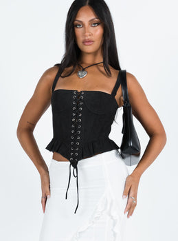 Lace corset top Black RC22F031A010 - buy at the online boutique