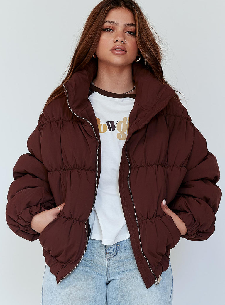 Mimie Puffer Jacket Brown