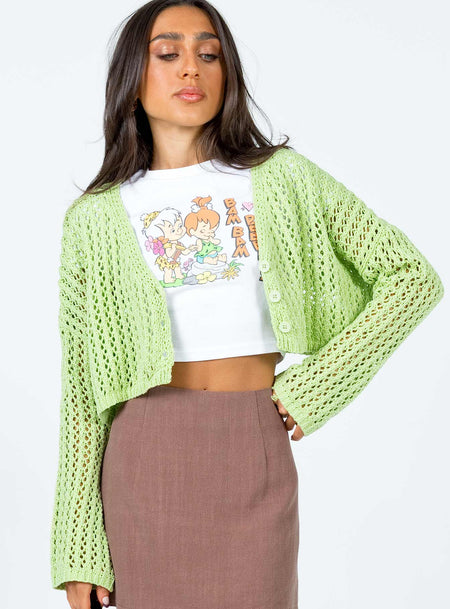 Wholesome Waffle Knit Sweater Green