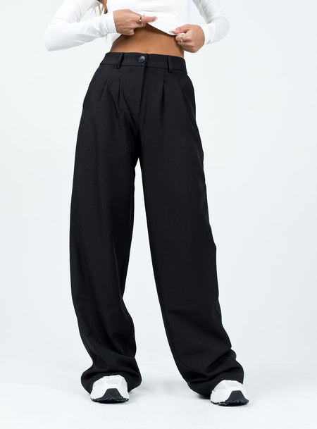 Jeller Pinstripe Pants Black