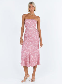 Julianne Flutter Sleeve Maxi Dress Pink Multi