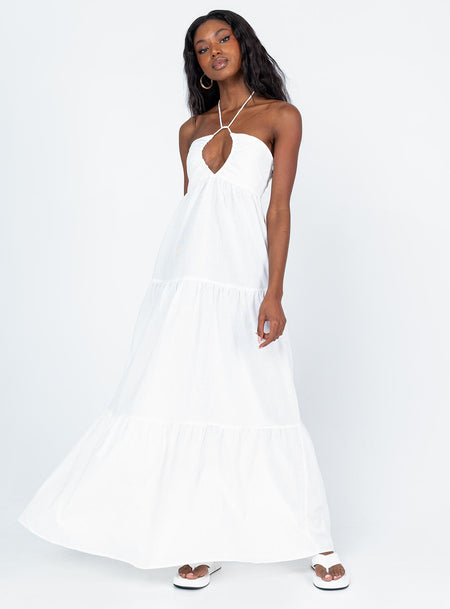 White Halter Dresses for Women