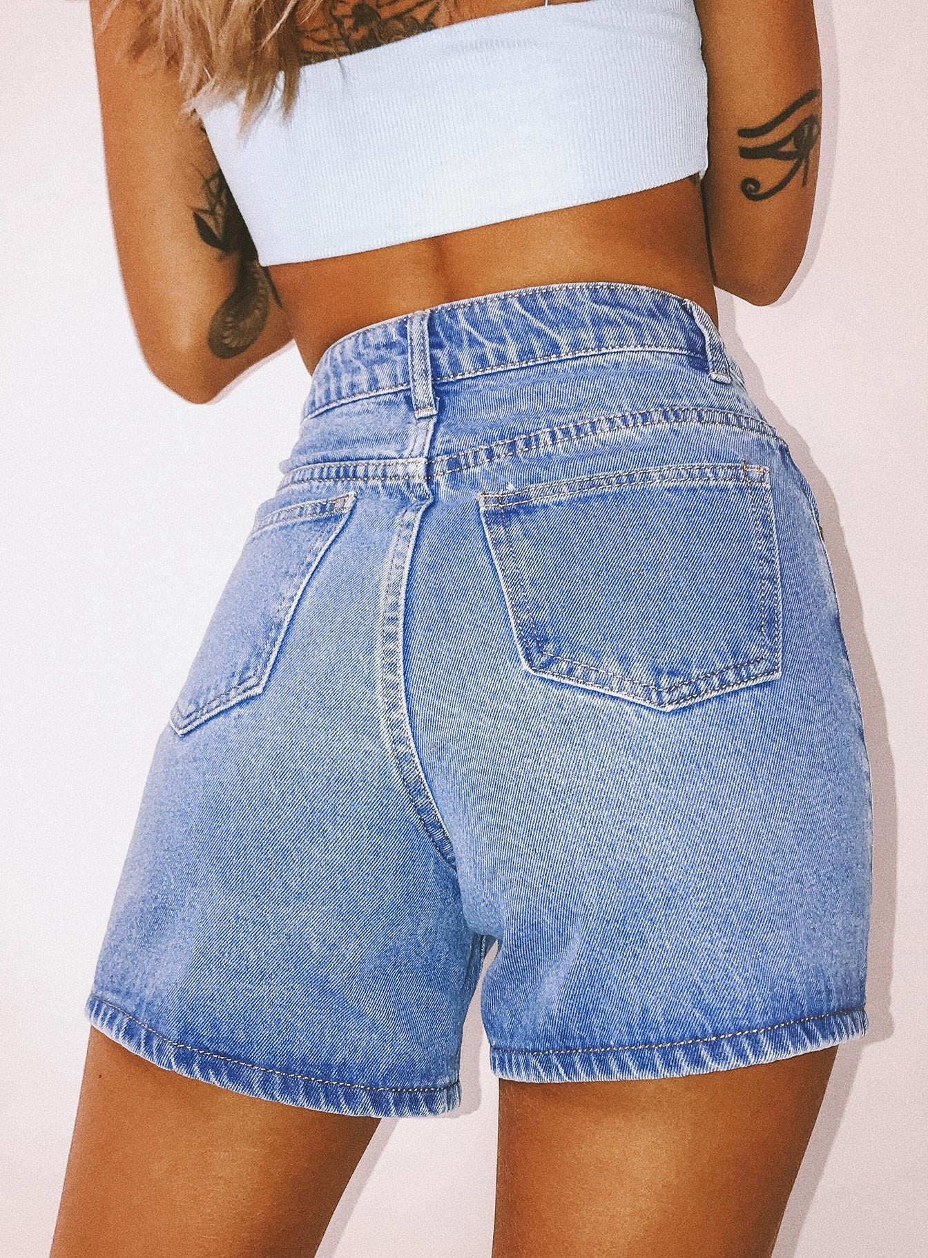 blue jean shorts