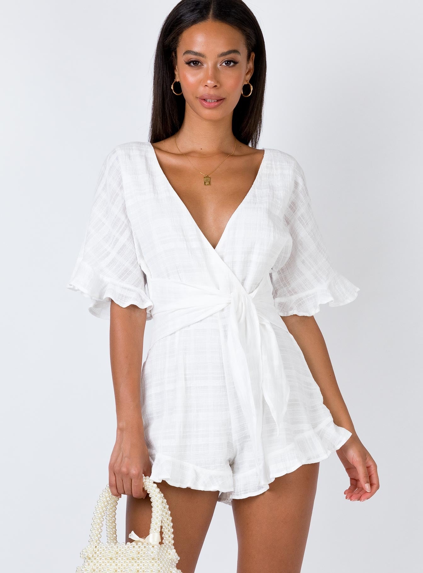 princess polly white playsuit