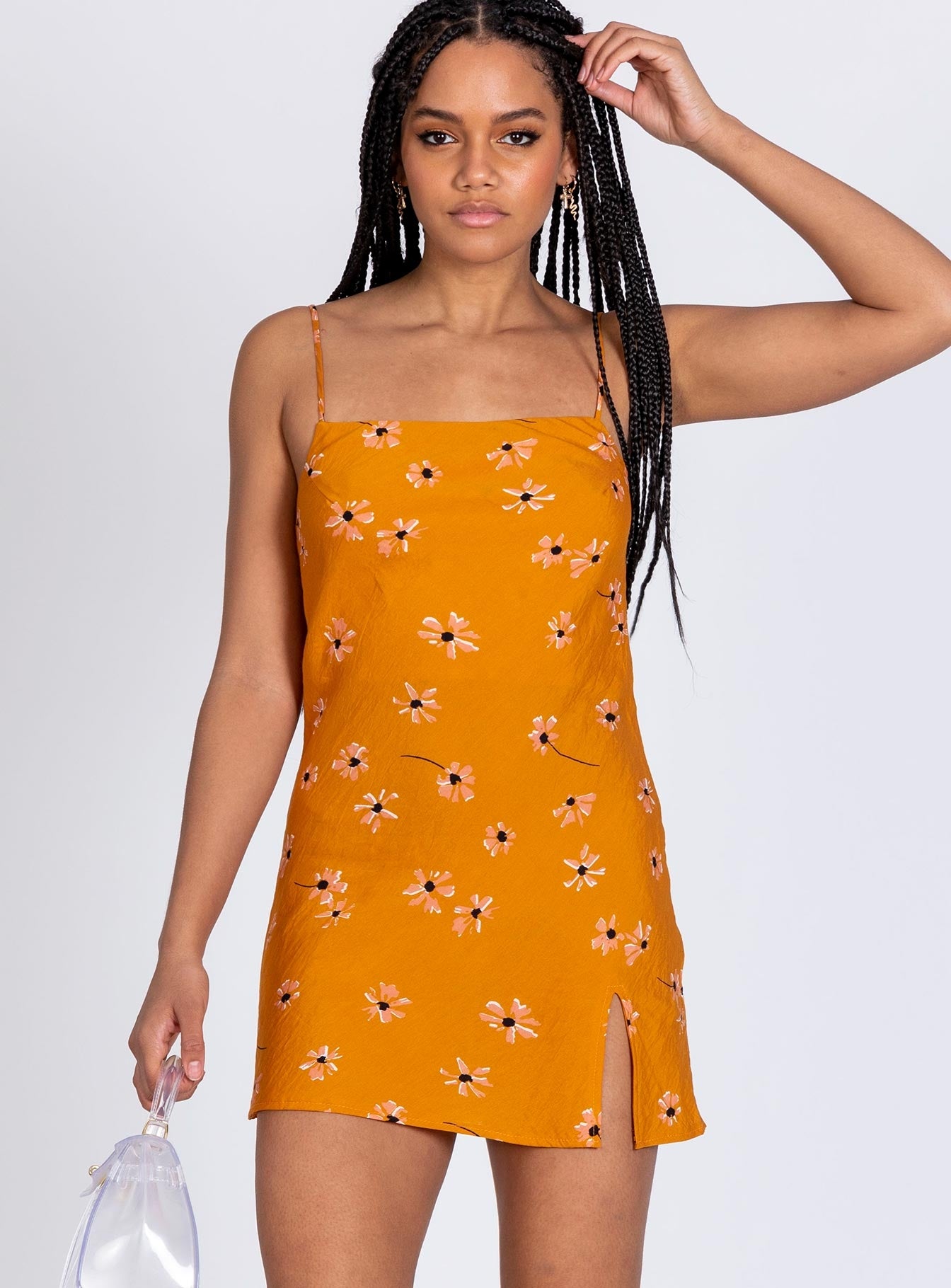 orange flower dress