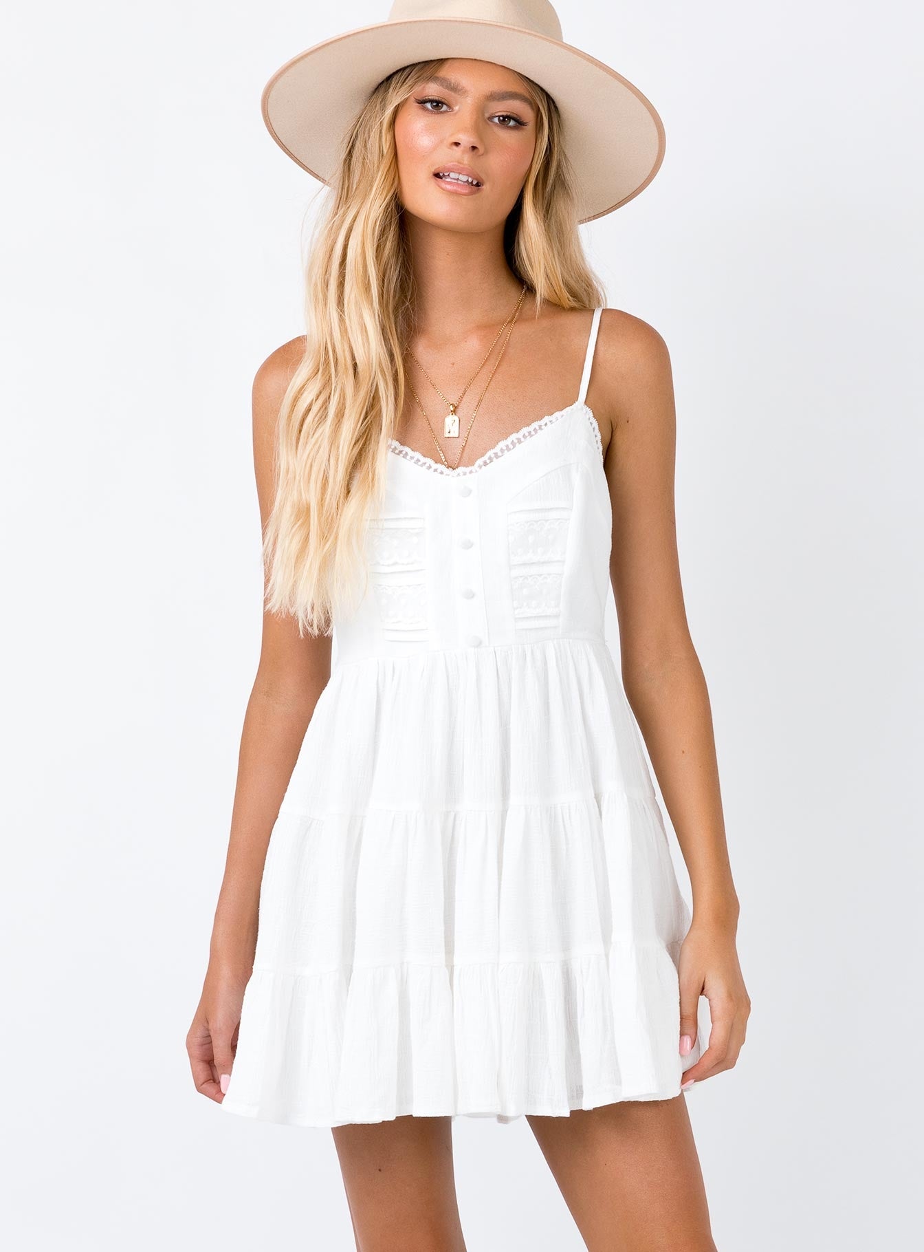 white flowy short dress