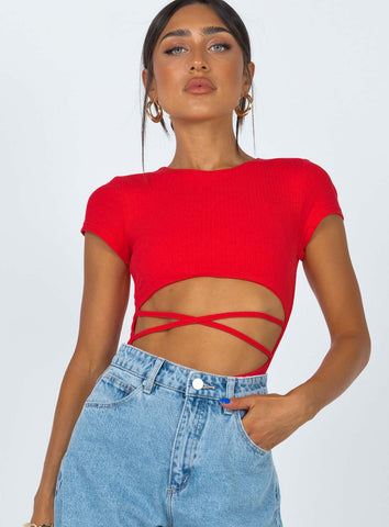 nicola bodysuit red