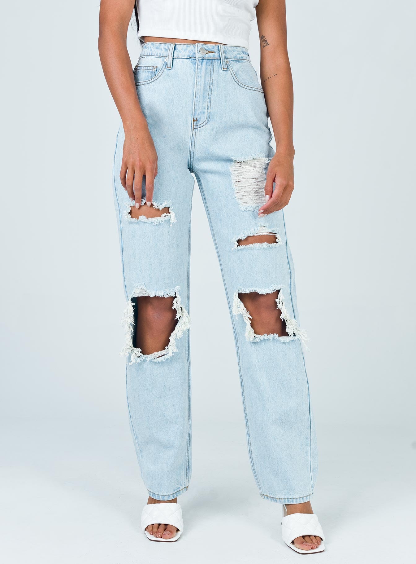 light denim trousers