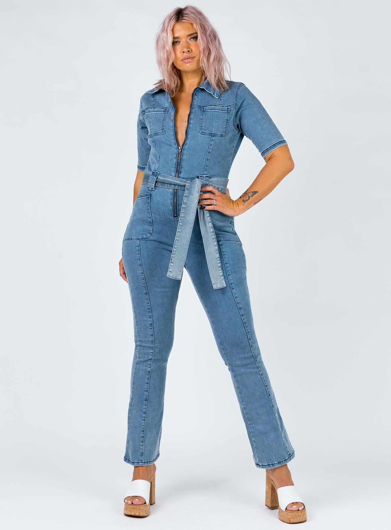 princess polly denim jumpsuit