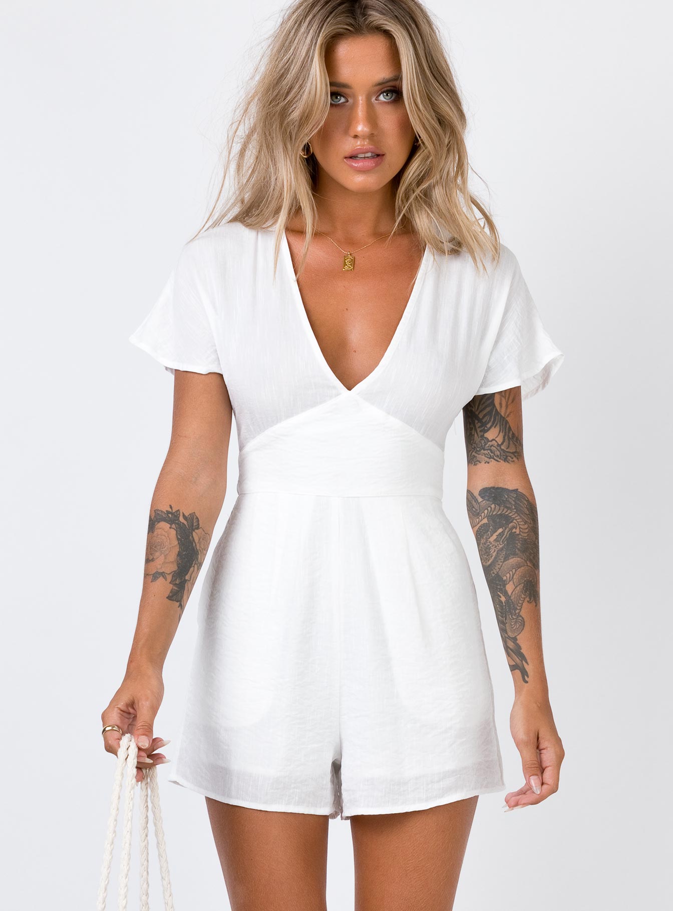 white playsuit romper