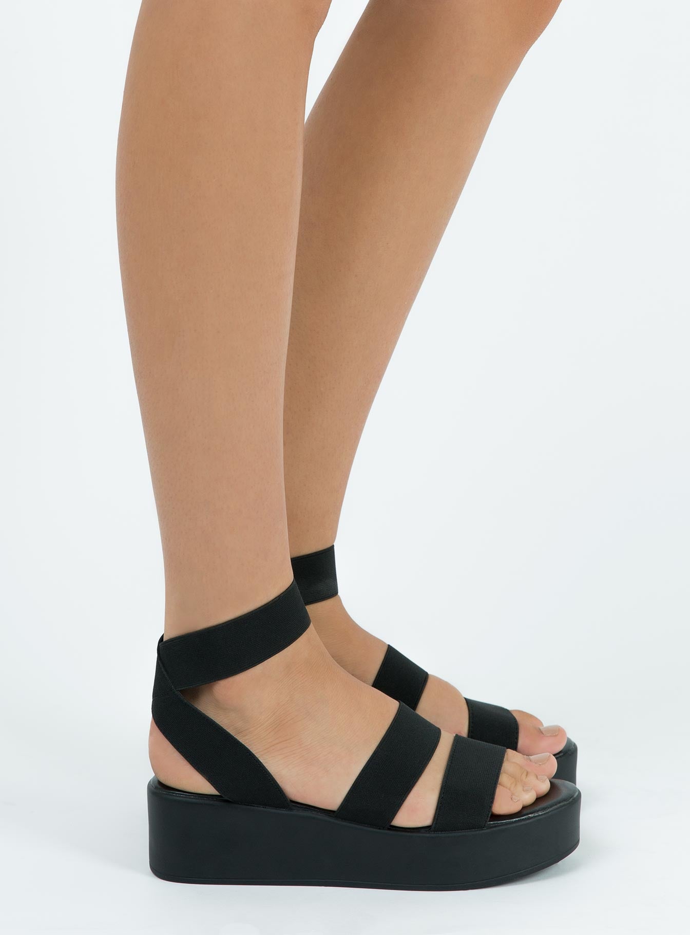 Black Elastic Rafter Sandals