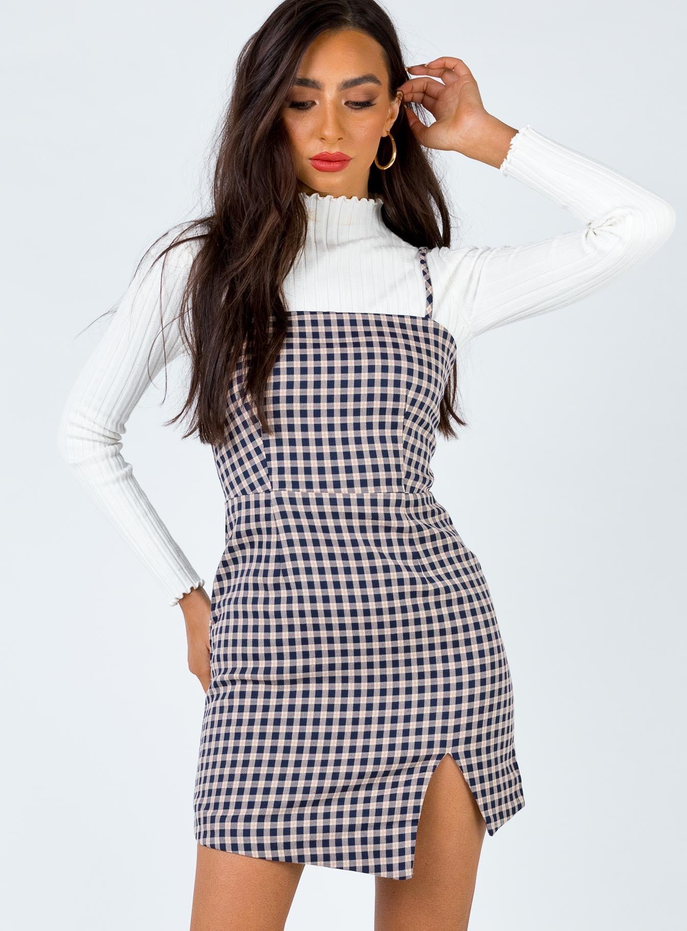 gingham mini dress