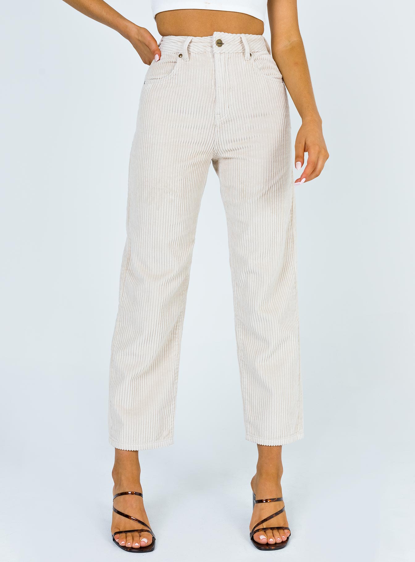 high waisted wide leg corduroy pants