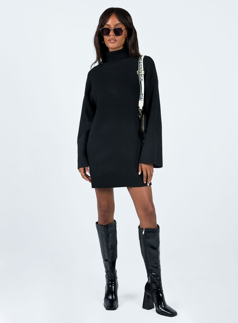 Sonelle Knit Mini Dress Black