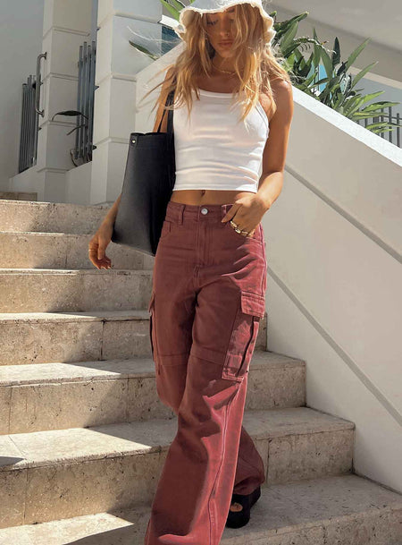 Brown wide-leg pants | HOWTOWEAR Fashion