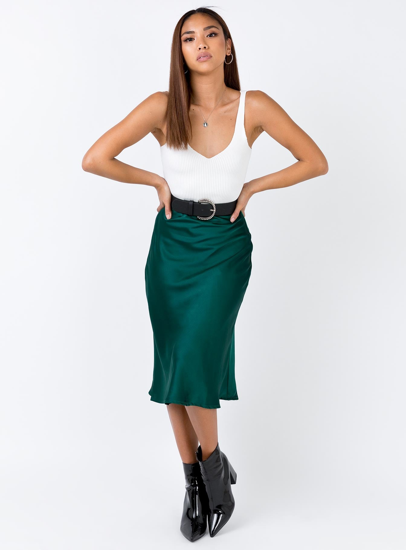 a line midi skirt 9mm