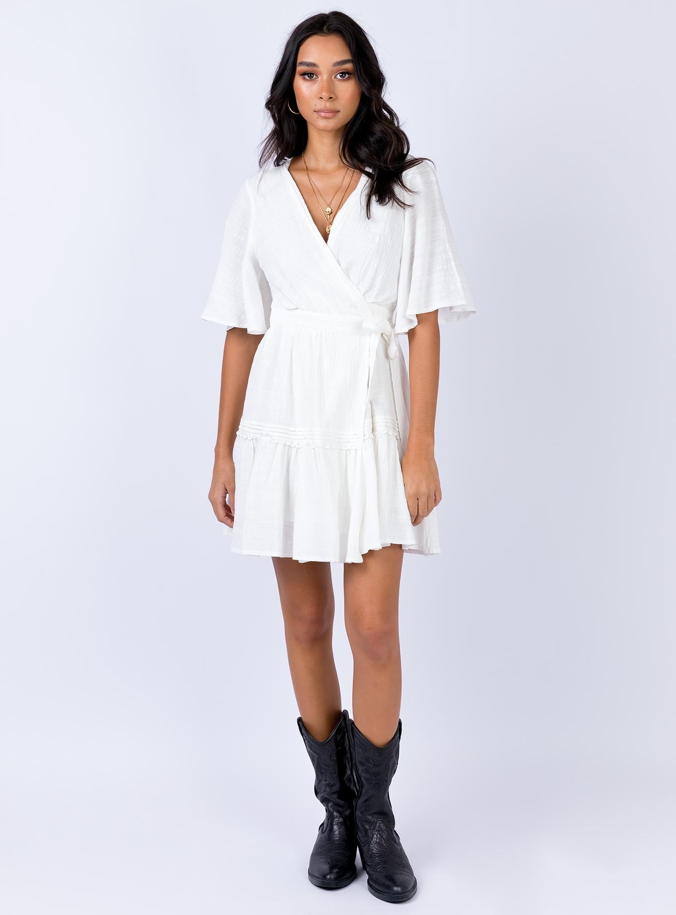 princess polly white wrap dress