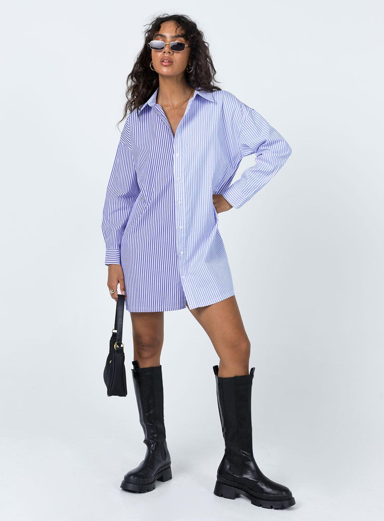 Caira Shirt Mini Dress Blue