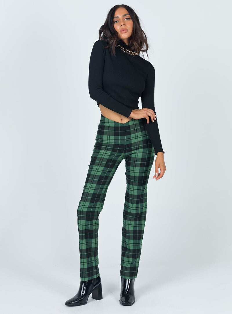 Zara Pant Green Check