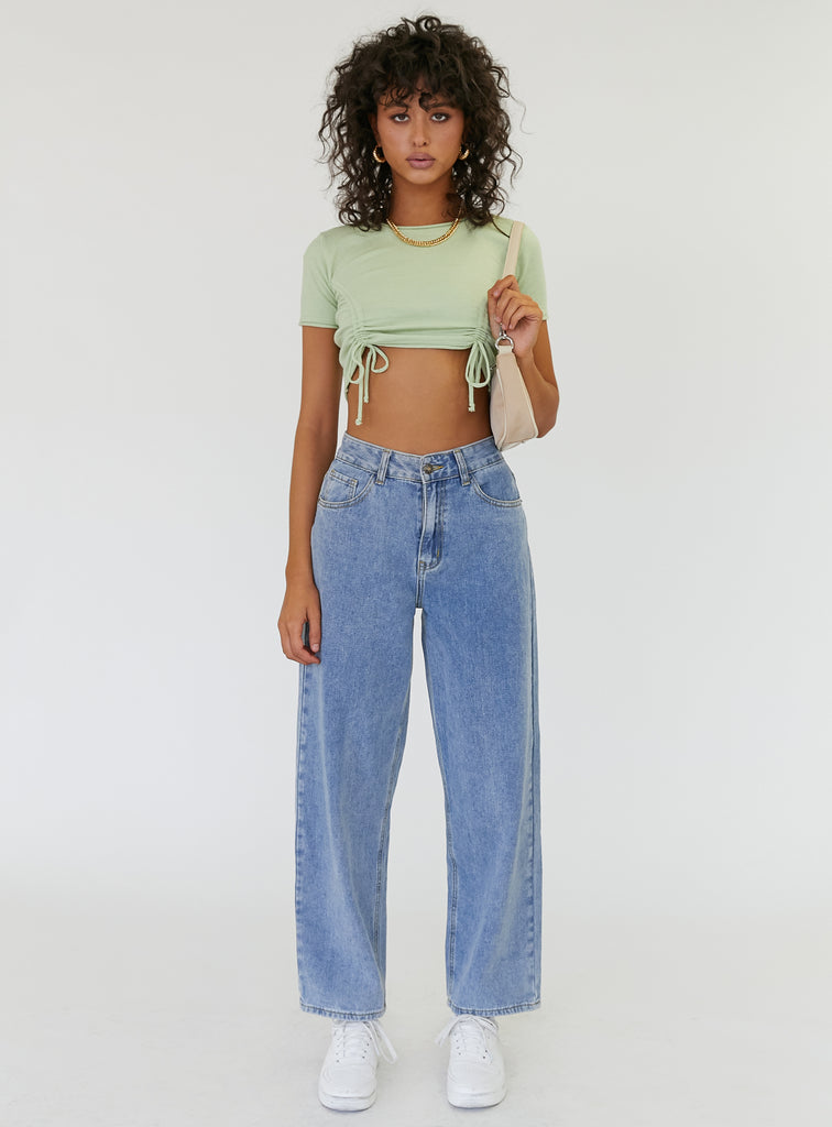 Geo Crop Top Green