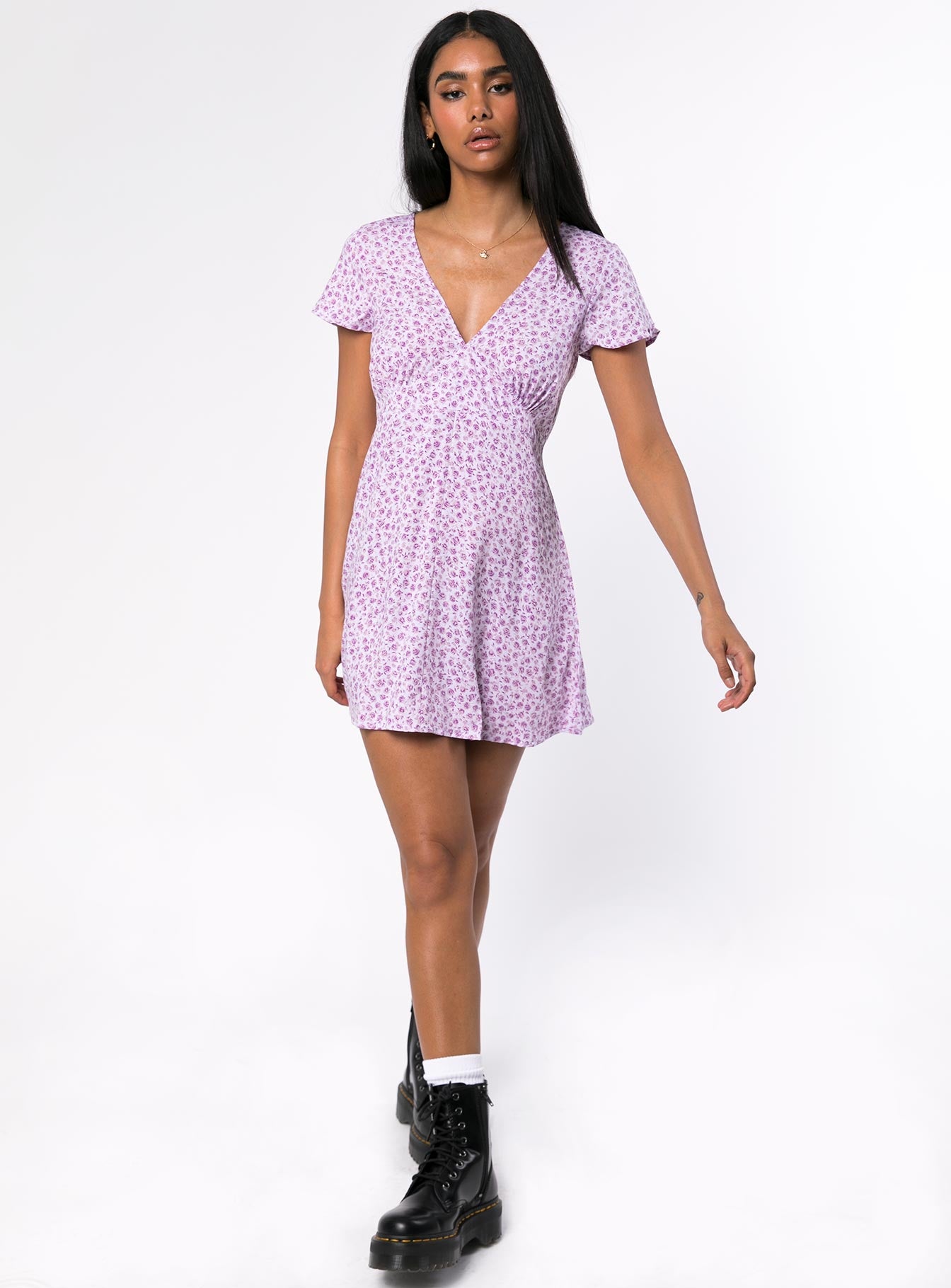 lilac mini dress