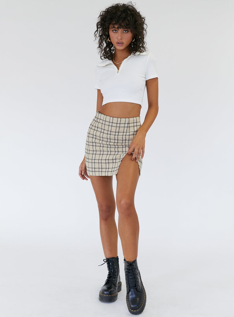 Nicole Mini Skirt Beige Multi