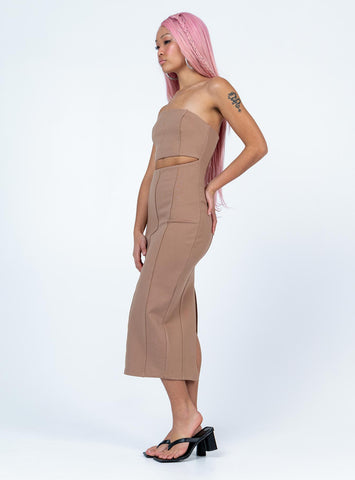 archy midi dress beige