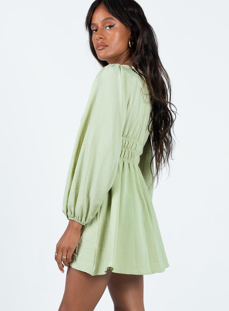 Marsia Long Sleeve Mini Dress Sage