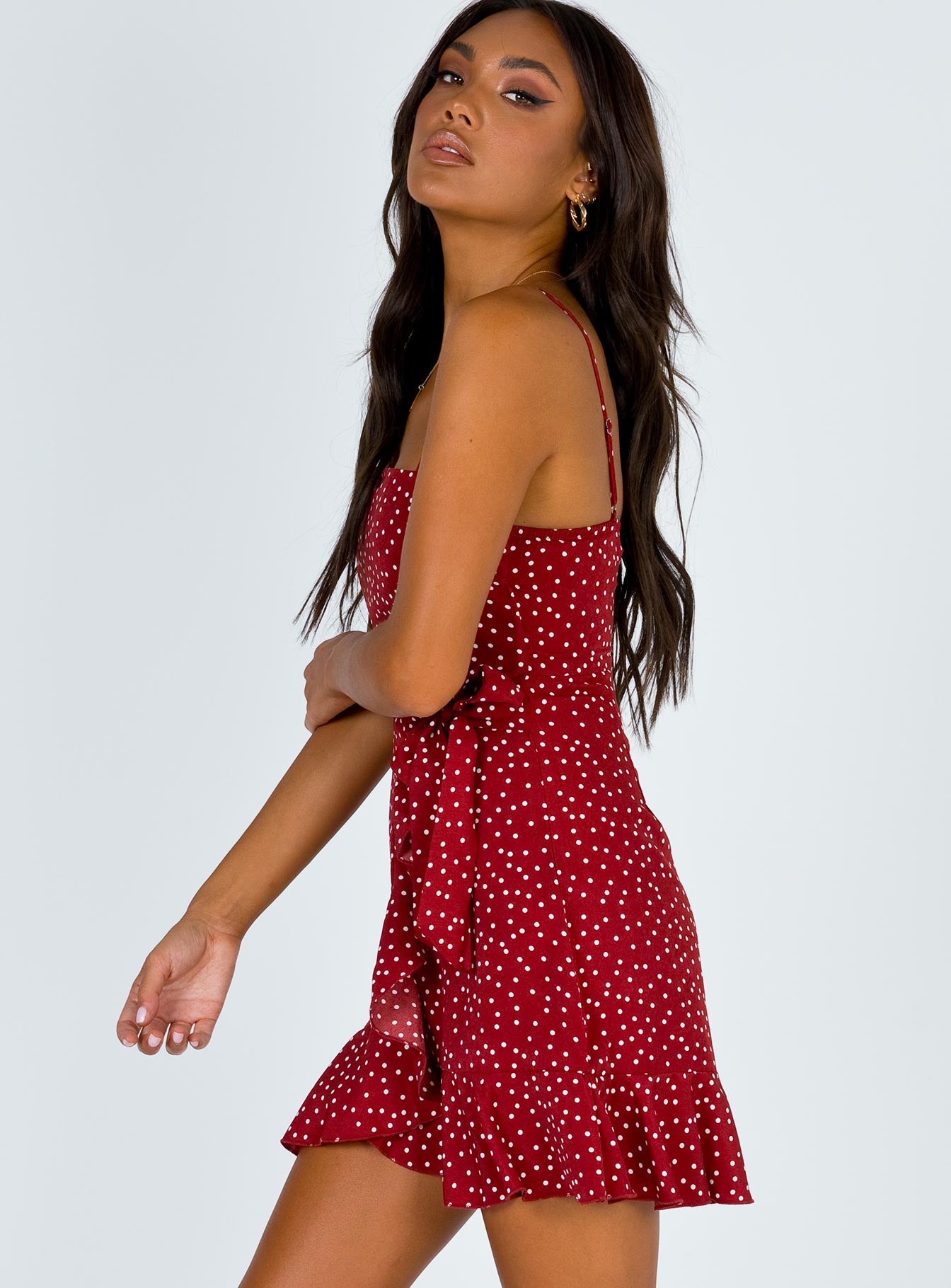 princess polly red polka dot dress