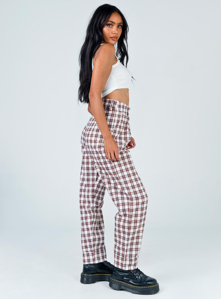 Motel Misca Trouser Checkmate Brown