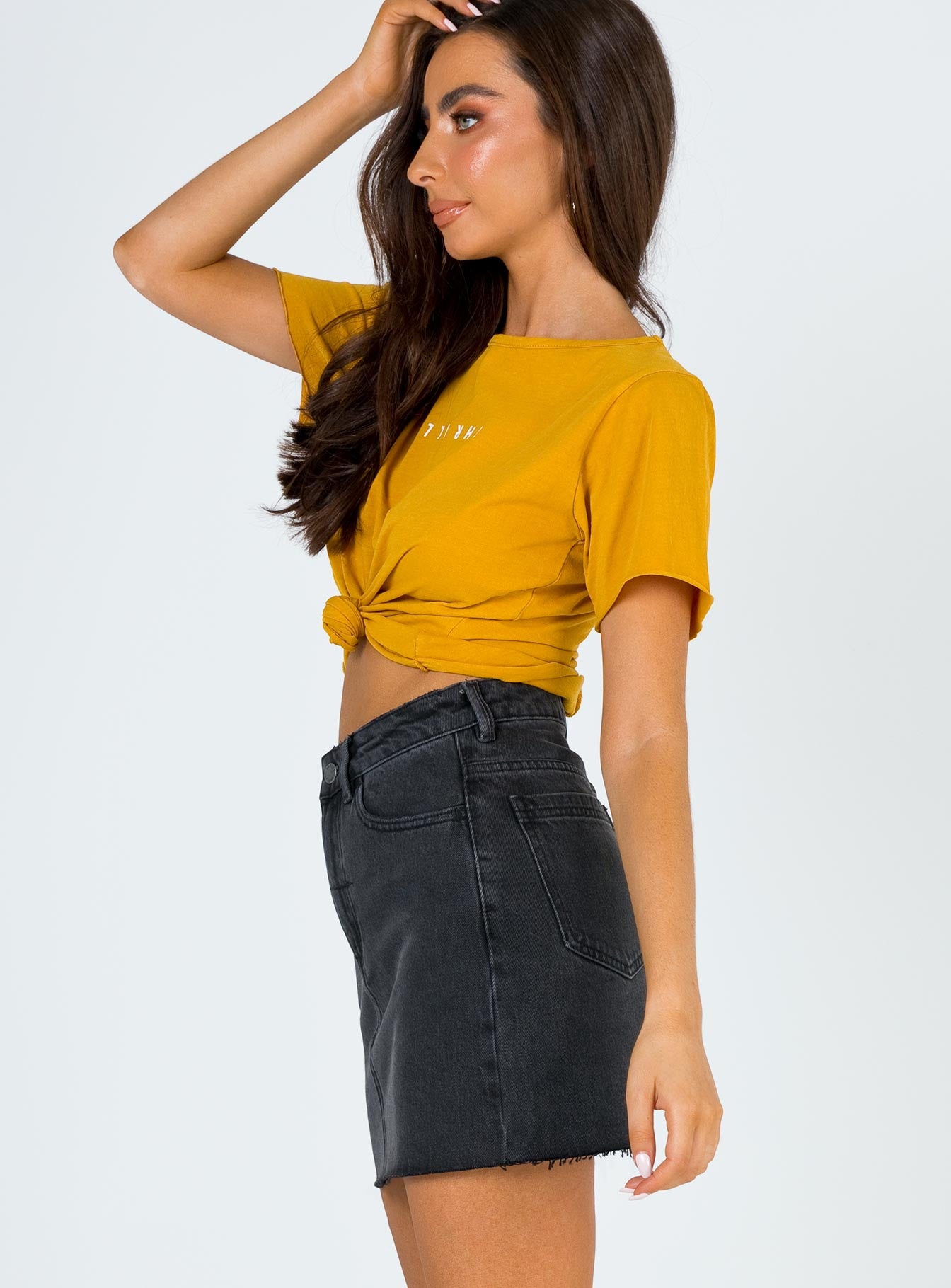 thrills denim skirt