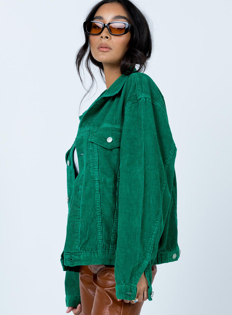 Western Cord Jacket Forest Green