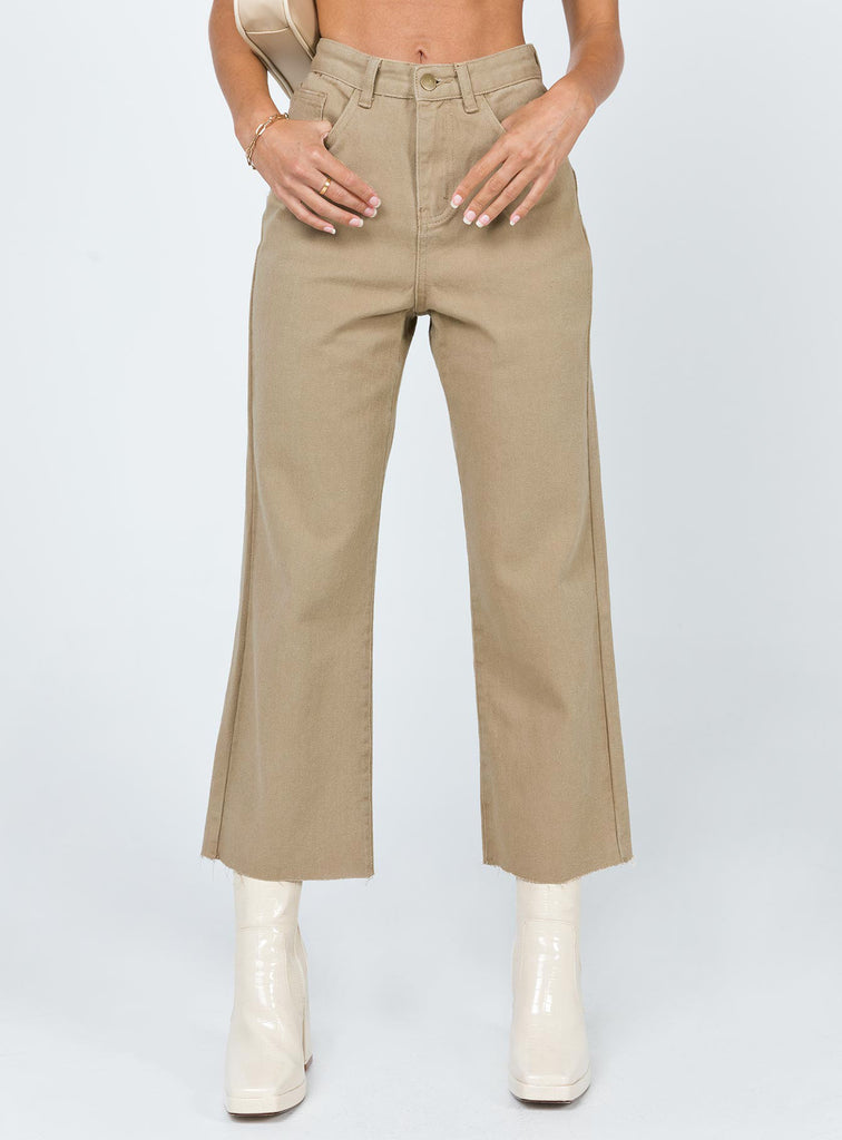 Ruby Cropped Jeans Tan