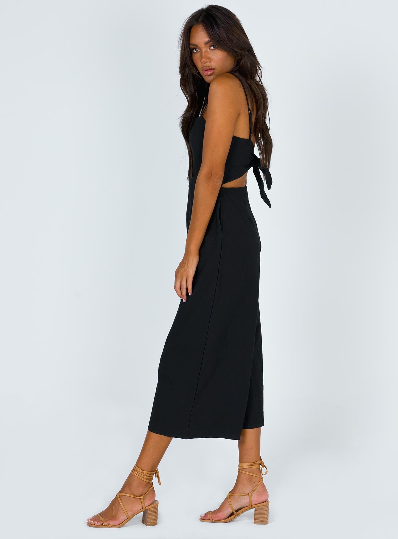 black tie back jumpsuit