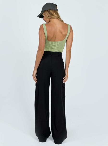 Jeller Pinstripe Pants Black Curve