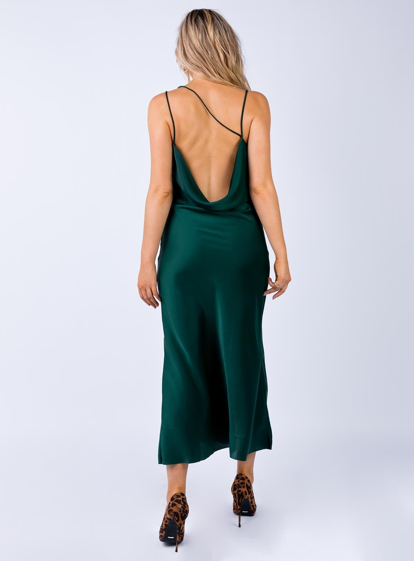 forest green long sleeve maxi dress