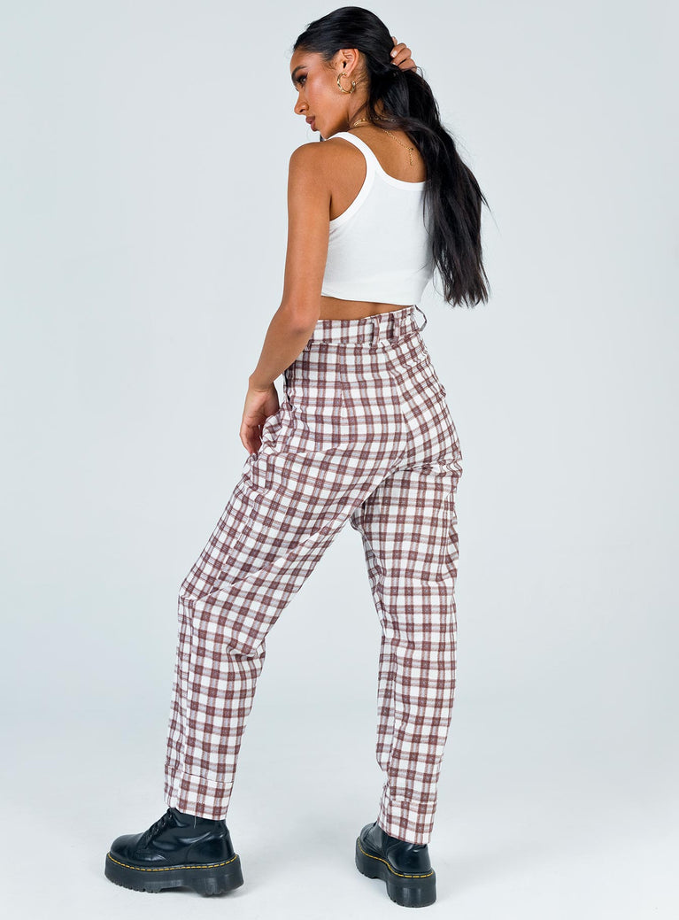 Motel Misca Trouser Checkmate Brown