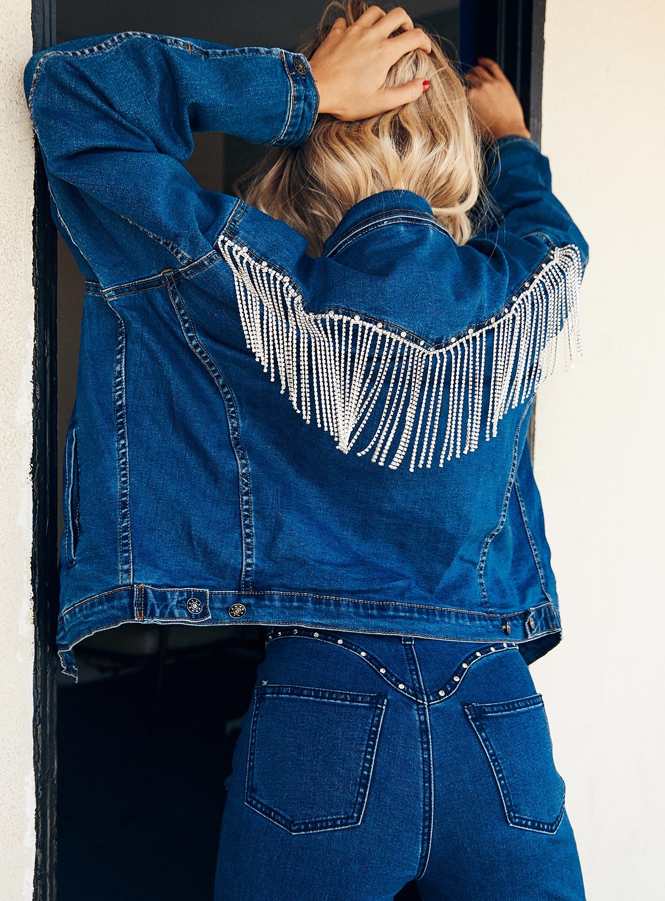 diamante denim shirt