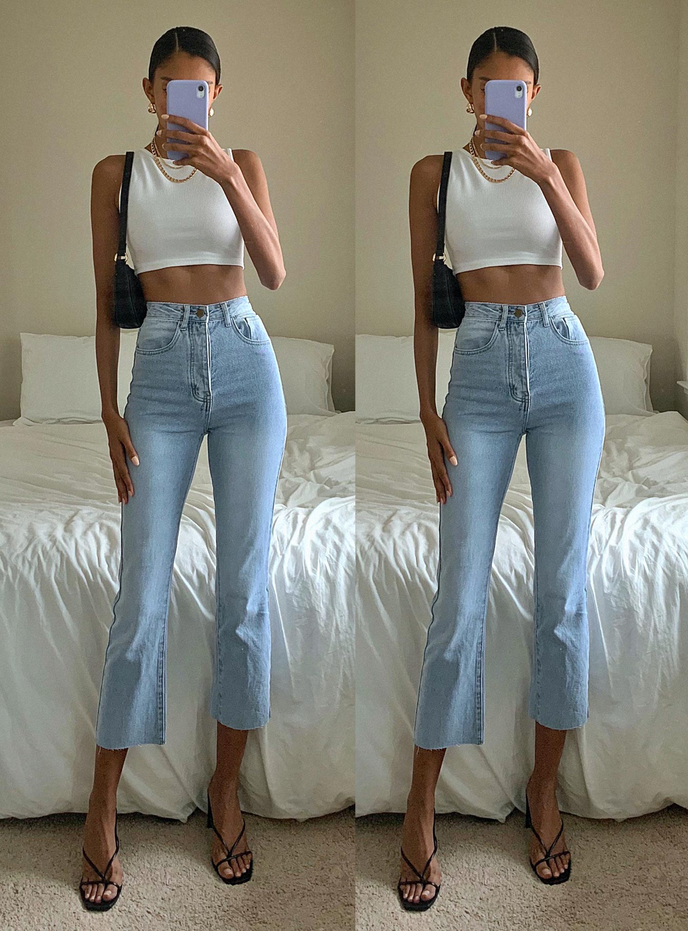 light wash cropped jeans